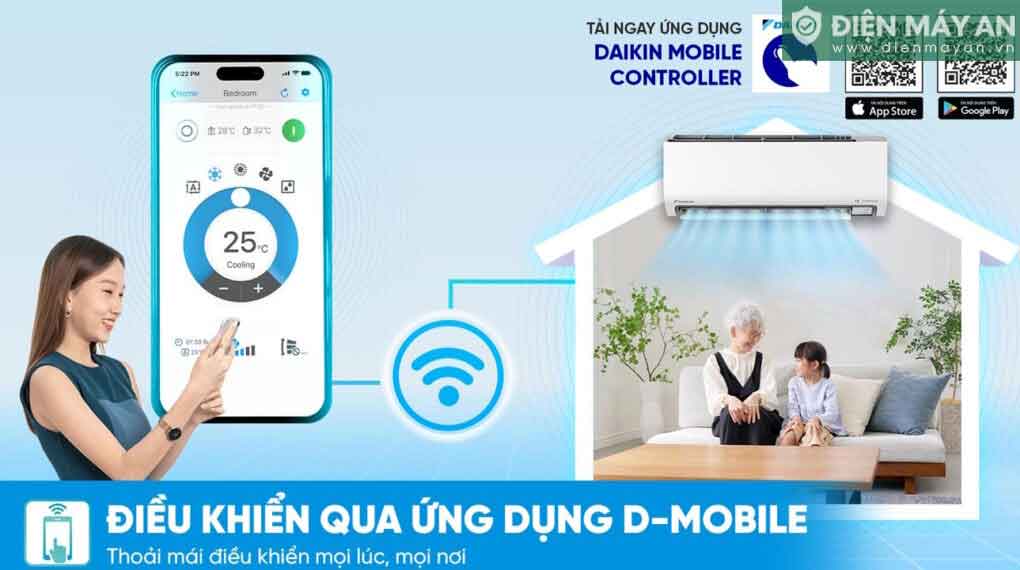 Điều hòa Daikin Inverter 9000 BTU 1 chiều FTKM25AVMV